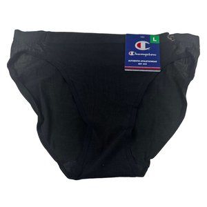 Champion Women's Size Large Panty Brief Hi Cut Black New With Tags
